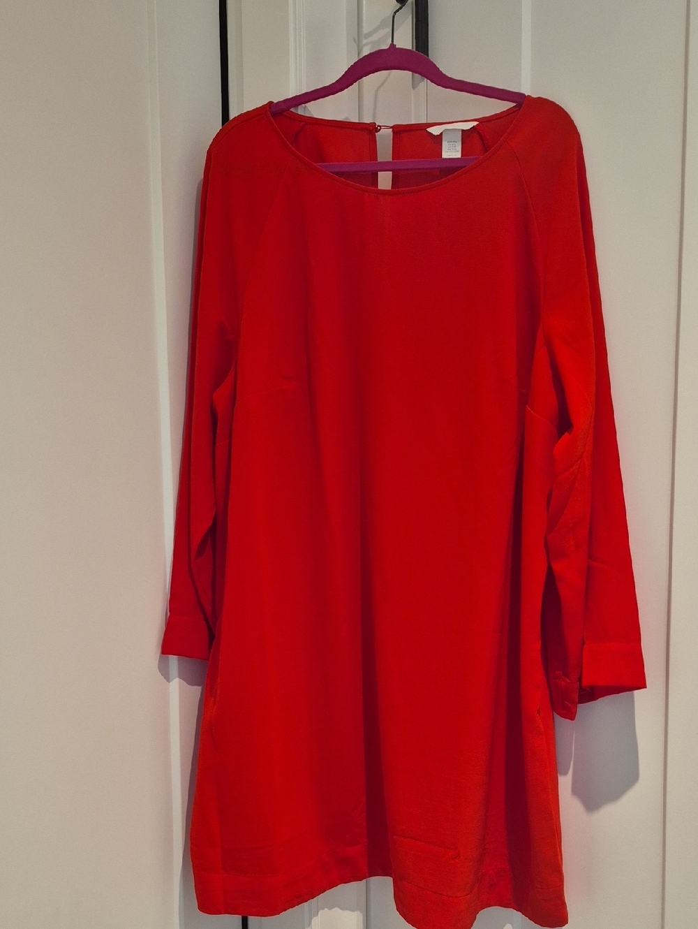 H&M Red Long-Sleeve Tunic Top